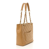 00038 Chanel Petite Timeless Tote Quilted Calfskin Beige + Chanel Wallet Bundle