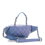 00040 Chanel Iridescent Calfskin Quilted All About Waist Belt Bag Blue