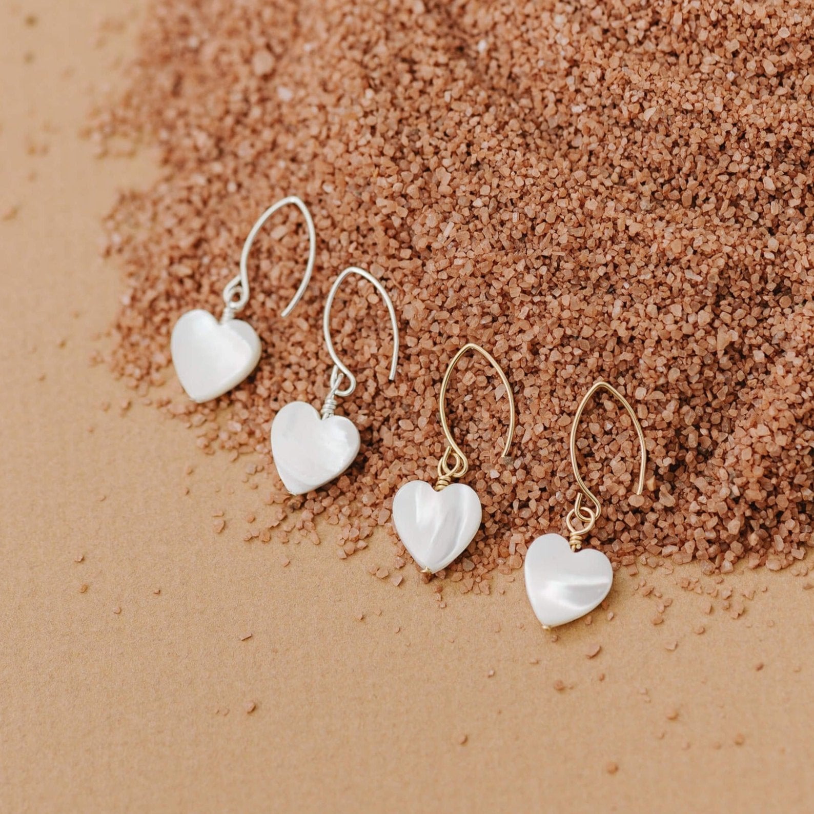 Pearl love heart earrings deals