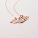 rose gold personalized hearts necklace