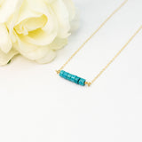 Turquoise Beaded Bar Necklace