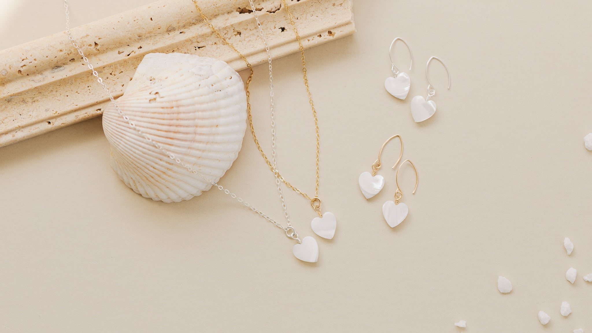 mother of pearl heart collection