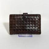 Bottega Veneta Intrecciato Brown Compact Wallet with insert