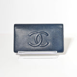 0005 Chanel Interlocking CC Leather Wallet Navy