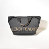 0008 Fendi Logo Tote Medium Black