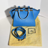 Fendi 3Jours Mini Leather Bag Blue with Crossbody Strap