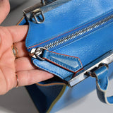 Fendi 3Jours Mini Leather Bag Blue with Crossbody Strap