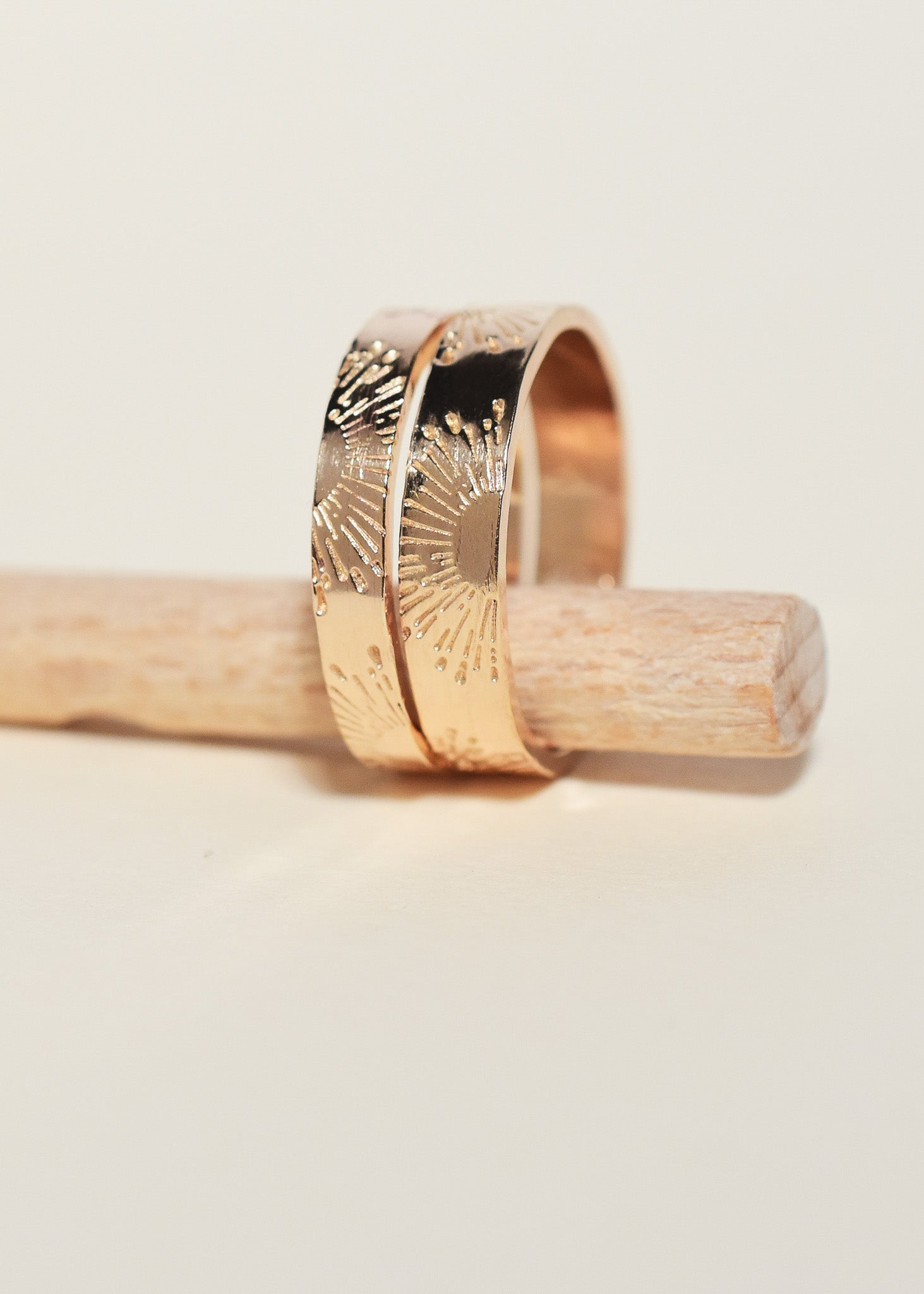sunshine ring handmade ring wedding band set gold fill