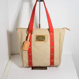 Louis Vuitton Canvas Antigua Cabas Tote MM Khaki