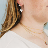 Mother of Pearl Heart Earrings