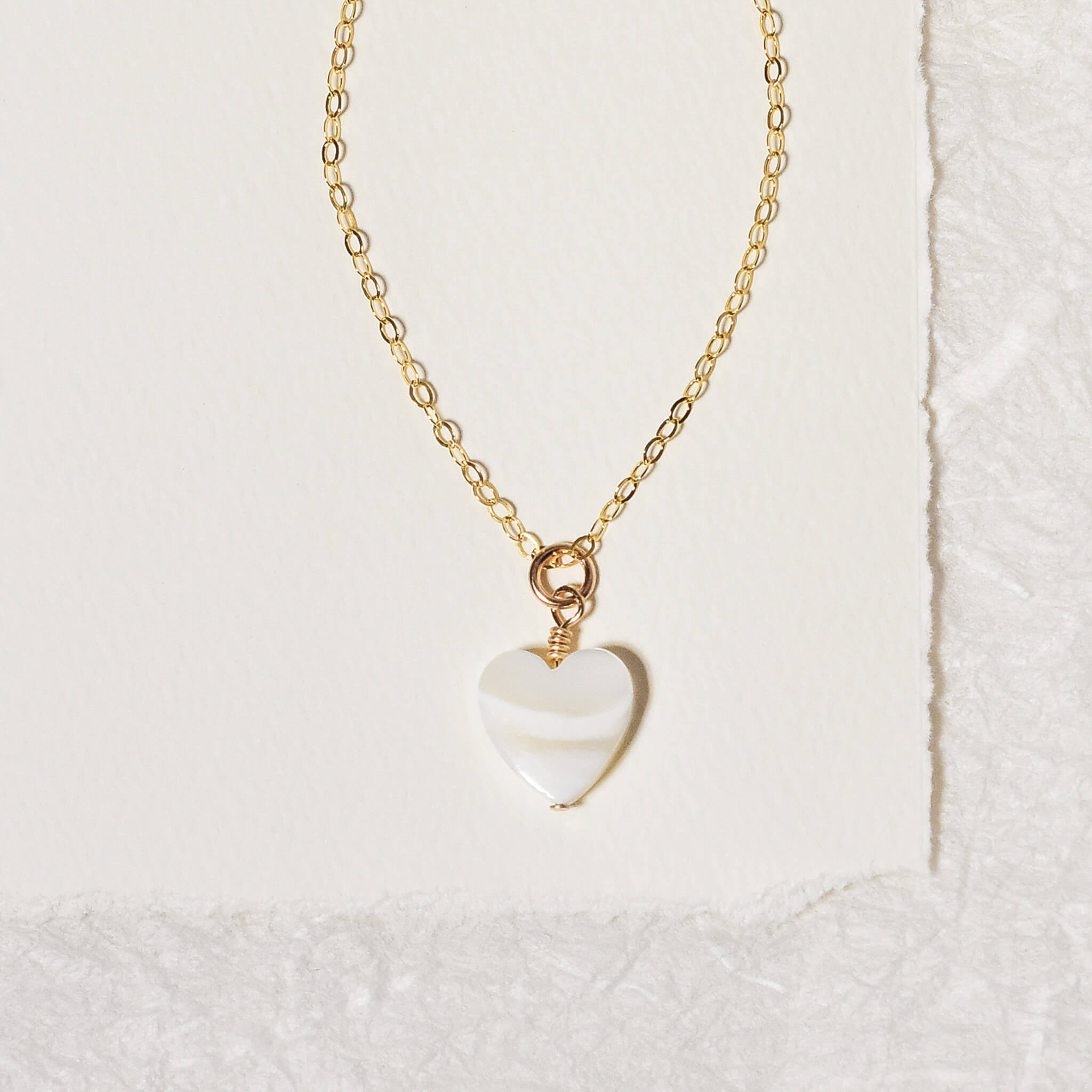 Little Mother of Pearl Heart Necklace