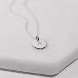 Tiny Initial Disc Necklace