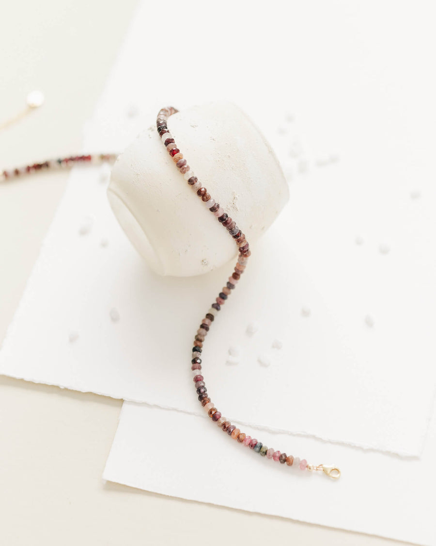 Pink Tourmaline Beaded Necklace