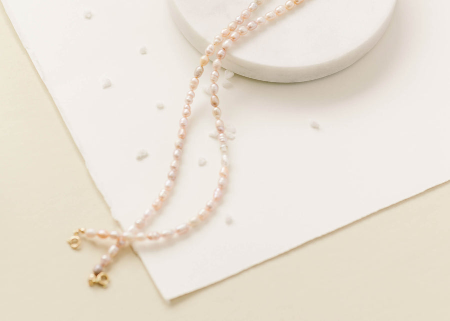 Pink Ombre Pearl Necklace