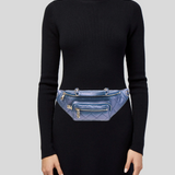 00040 Chanel Iridescent Calfskin Quilted All About Waist Belt Bag Blue