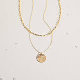 Medium Textured Disc + Luxe Paperclip Chain Set