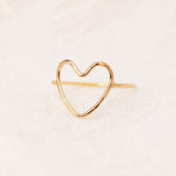 Open Heart Ring 14k Gold