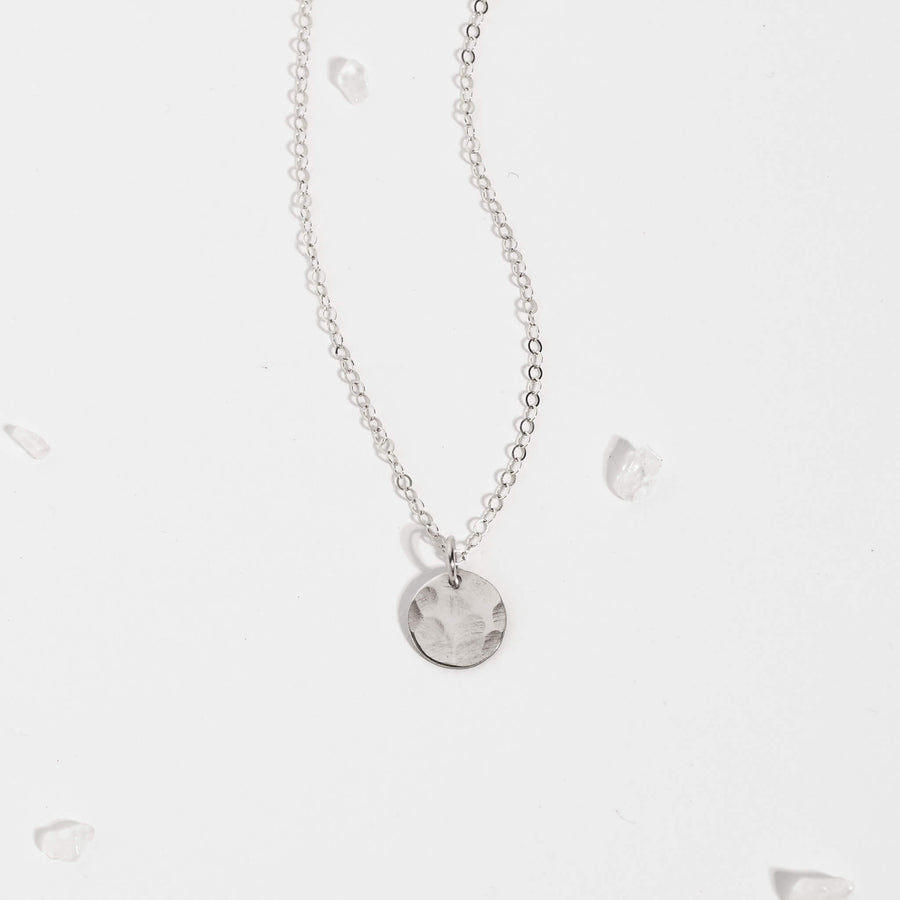 Tiny Textured Disc Necklace