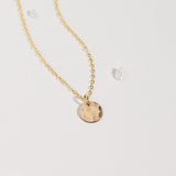 Tiny Textured Disc Necklace