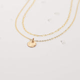 Tiny Textured Disc Necklace