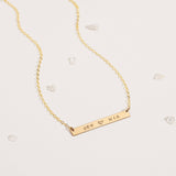 Personalized Heart Bar Necklace