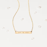 Personalized Heart Bar Necklace