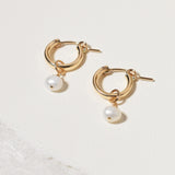 Pearl Charm Hoops