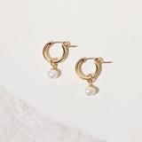 Pearl Charm Hoops