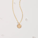 Tiny Textured Disc Necklace
