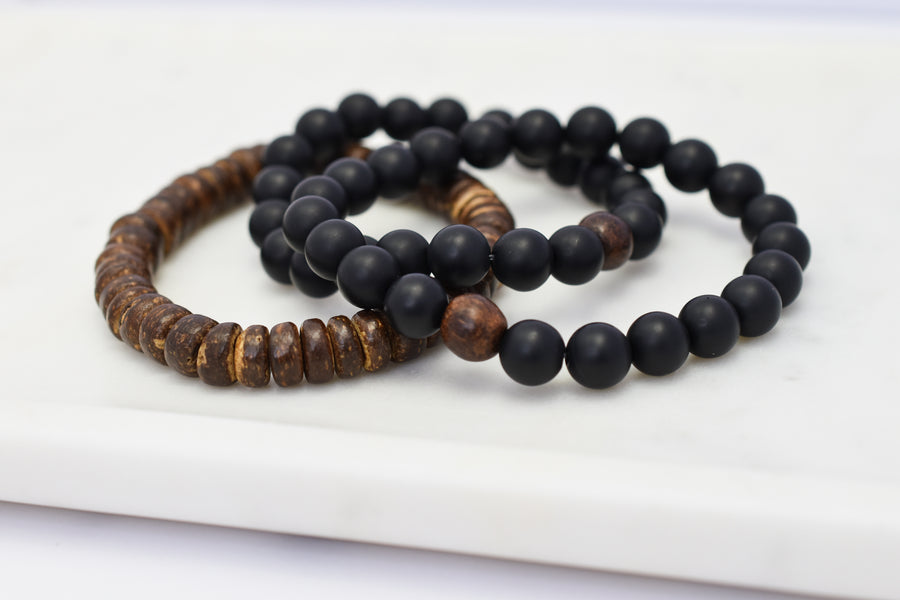 Coconut Wood Mens Bracelet