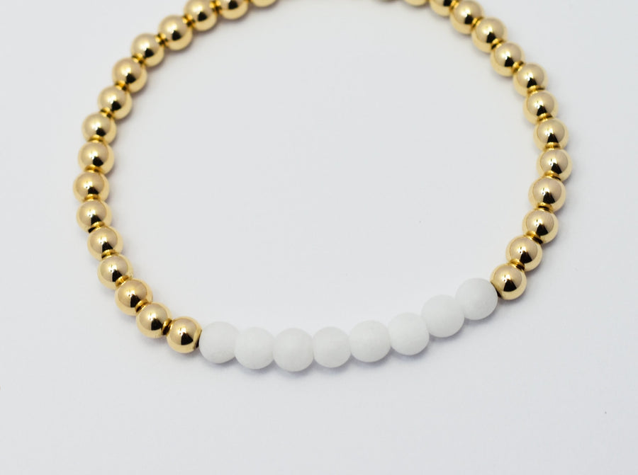 White Jade Fine Beaded Bracelet
