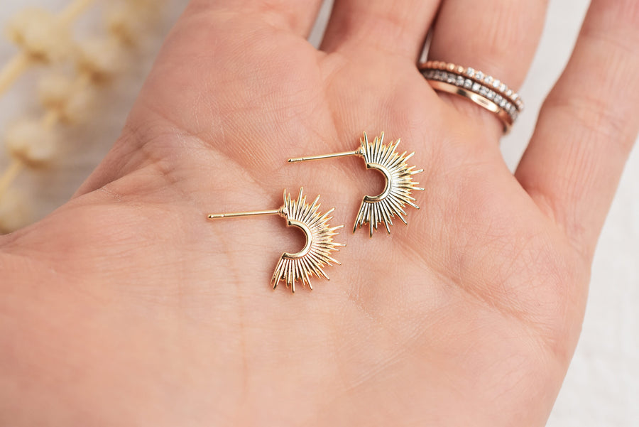 Sunray Huggie Studs
