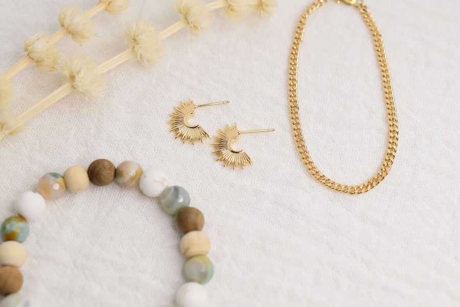 Sunray Huggie Studs