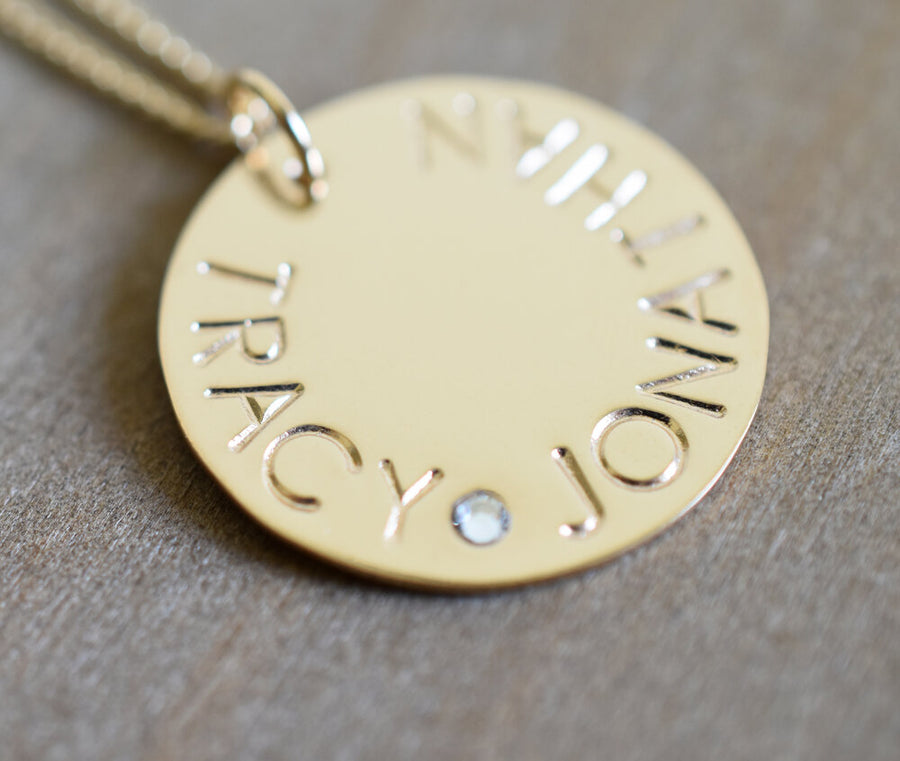 Luxe Large Disc Personalized Necklace