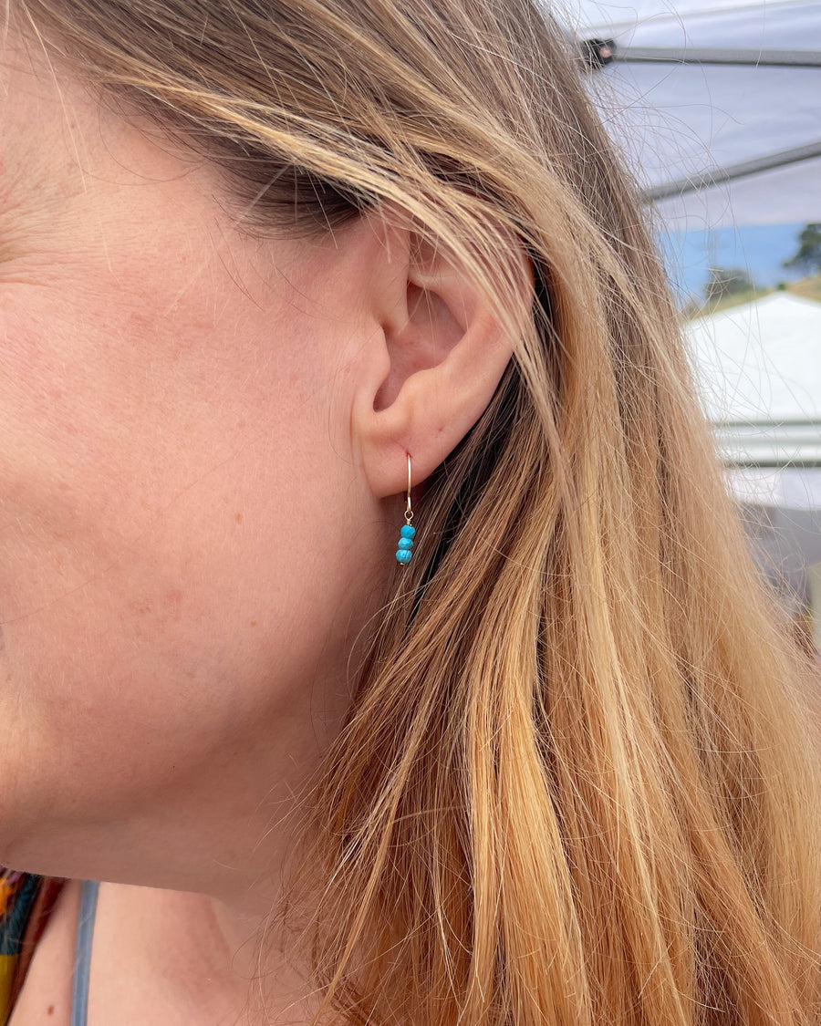 Turquoise Gem Drop Earrings