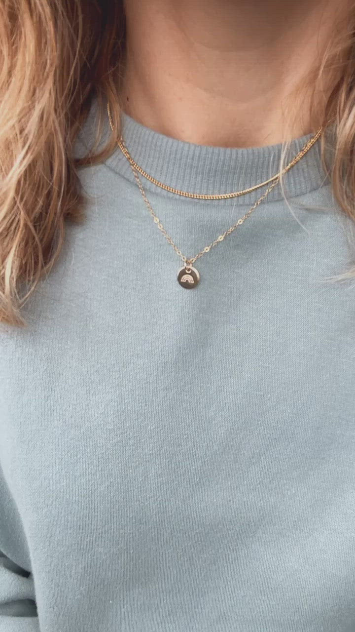Rainbow Disc Necklace