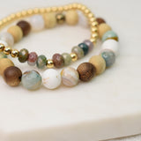 Agate + Turquoise Beaded Bracelet