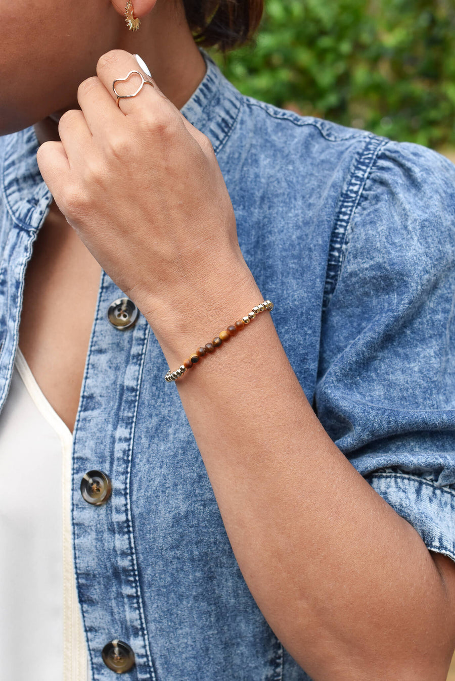 Tiger's Eye Fine Beaded Bracelet