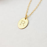 Oval Personalized Initial Necklace