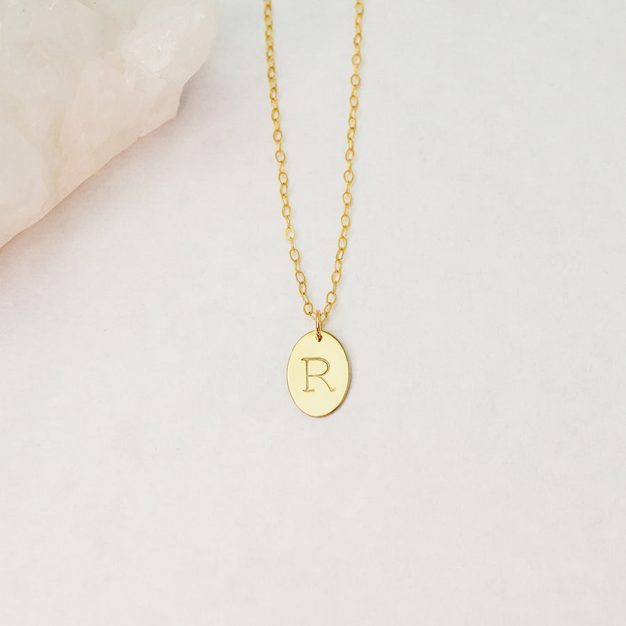 Oval Personalized Initial Necklace