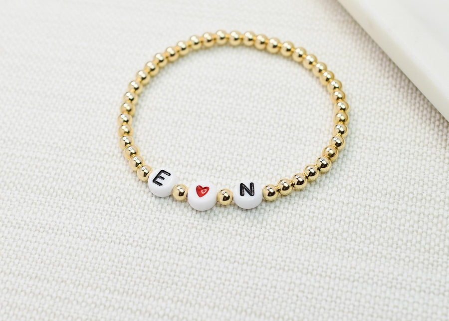 Initial Fine Beaded Bracelet
