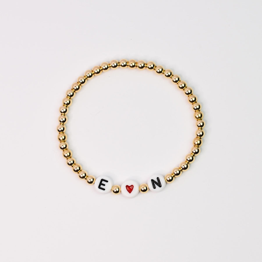 Initial Fine Beaded Bracelet