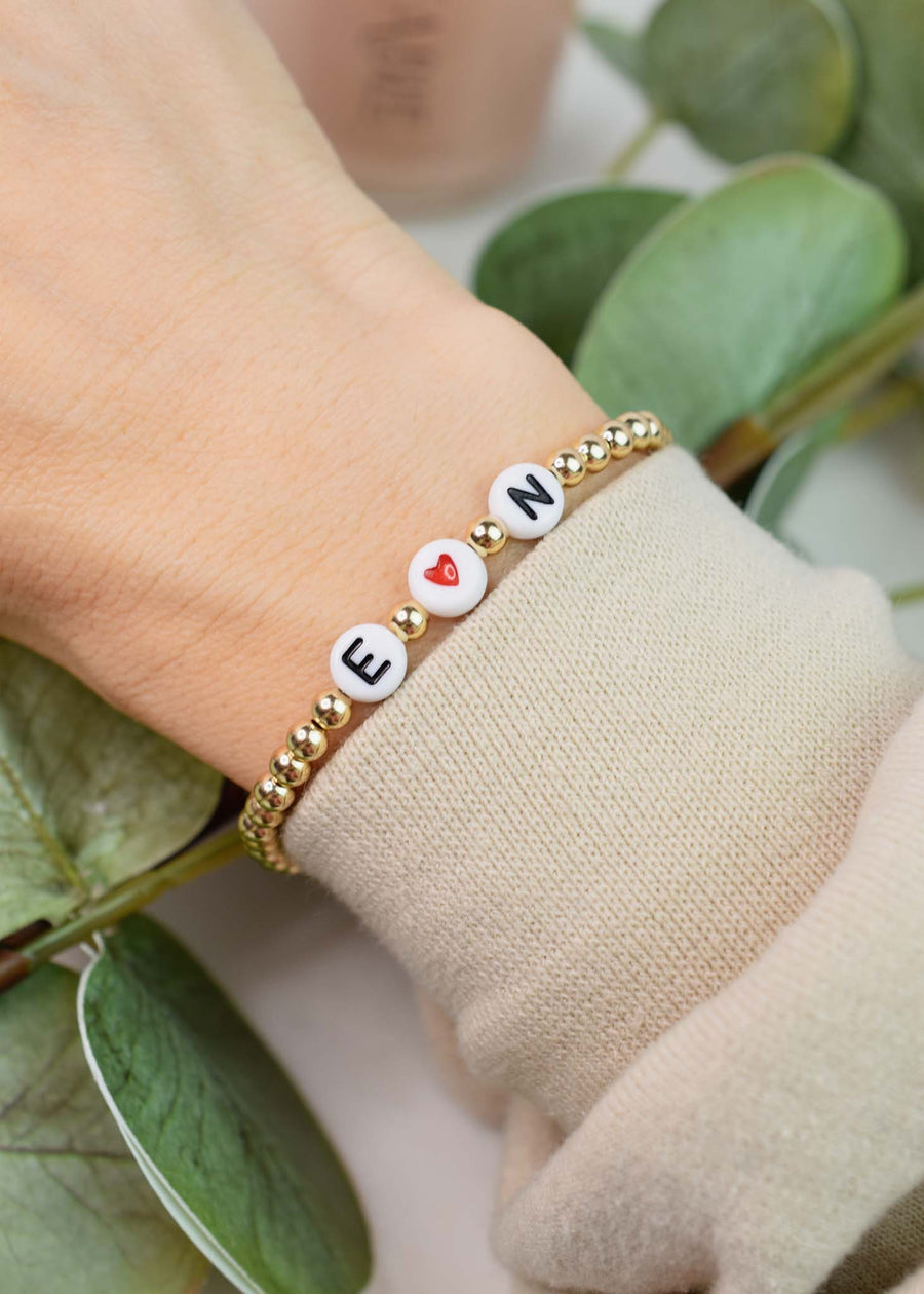 Initial Fine Beaded Bracelet