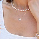 Tiny Textured Disc Necklace