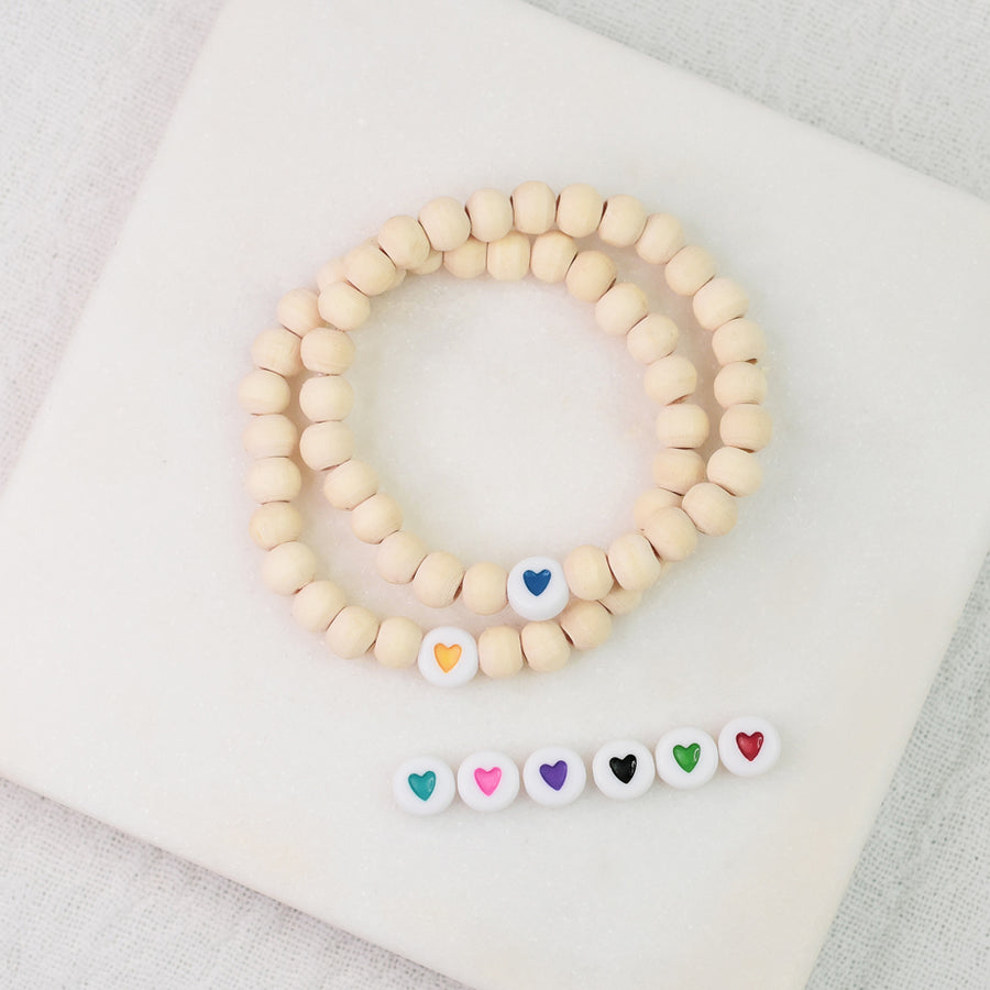 Kids Heart Wood Bracelet