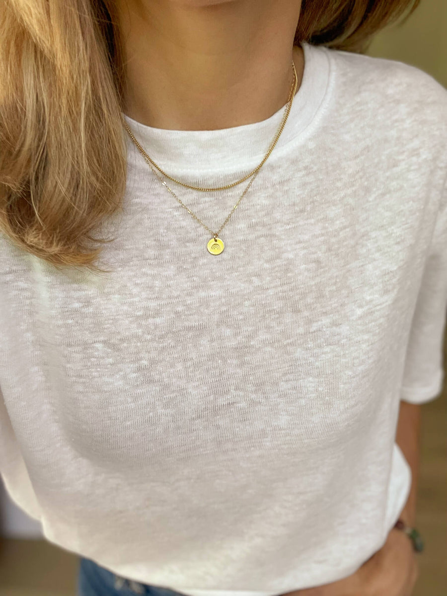 Rainbow Disc Necklace
