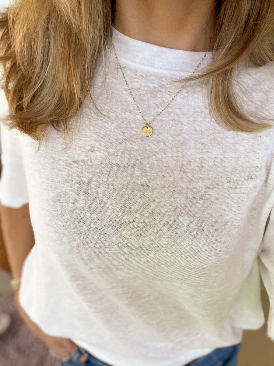 Rainbow Disc Necklace