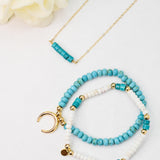 Turquoise Beaded Bar Necklace