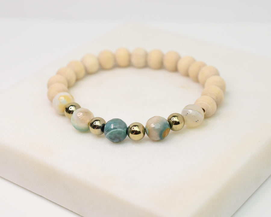 Banded Agate Zen Beaded Bracelet
