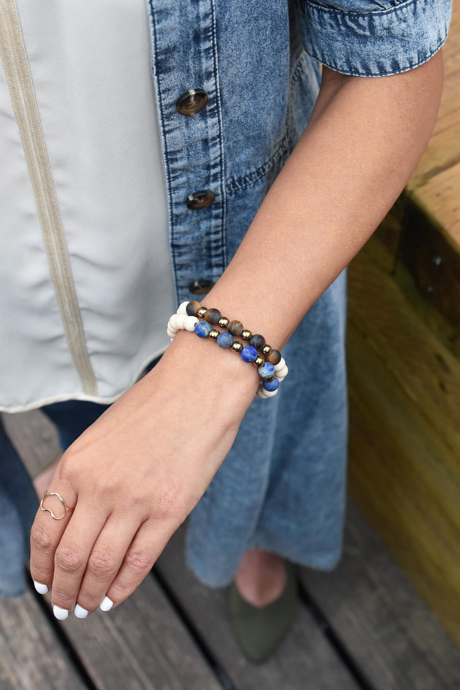 Banded Agate Zen Beaded Bracelet